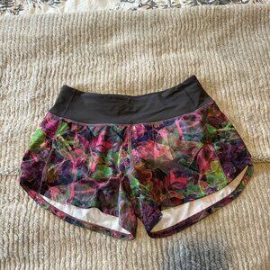 Small Lululemon Athletic Shorts Floral Pattern